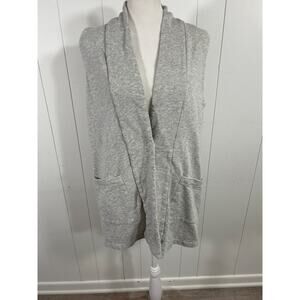 Eileen Fisher Cardigan terry sweatshirt Light Gray Size M Open Front Long